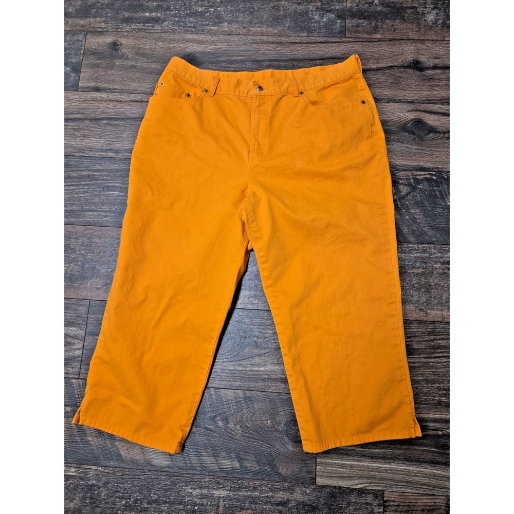 Ralph Lauren Jeans Company Classic Mid Calf Mango Orange Capri Pants Size 14